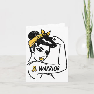 Womens Unbreakable Warrior Childhood Cancer Ribbon Kaart