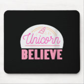 Womens Unicorn Believe Sitive Magic Fantasy Rainbo Muismat (Voorkant)