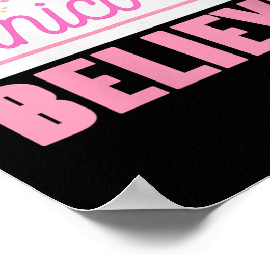 Womens Unicorn Believe Sitive Magic Fantasy Rainbo Poster (Hoek)