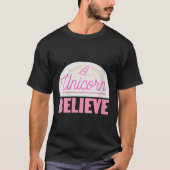 Womens Unicorn Believe Sitive Magic Fantasy Rainbo T-shirt (Voorkant)