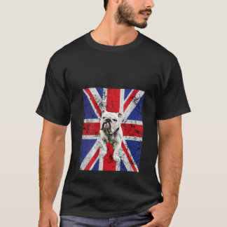 Womens Union Jack Bulldog England United Kingdom B T-shirt