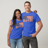 Womens USA American Flag Distressed Halloween Zomb T-shirt (Unisex)