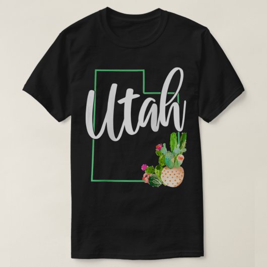 Womens Utah Pride State Map Cactus Utah T-shirt (Design voorkant)
