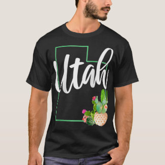 Womens Utah Pride State Map Cactus Utah T-shirt