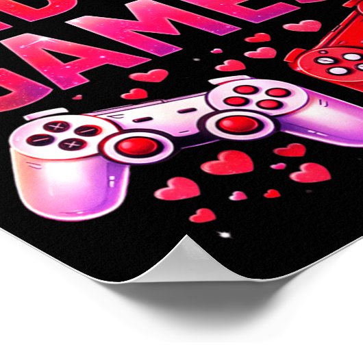 Women's V Is For Video Games Funny Valentines Game Poster (Hoek)