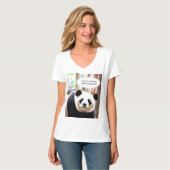 Womens V Neck TShirts Hamlet Quote Panda Beer (Voorkant volledig)