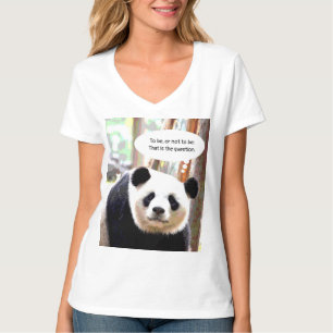 Womens V Neck TShirts Hamlet Quote Panda Beer