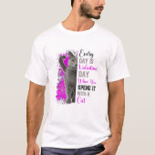 Womens Valentijnsdag Kat moeder moeder moeder moed T-shirt (Voorkant)