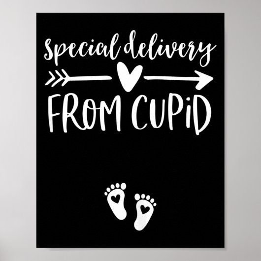Womens Valentines Day Couples Pregnancy Announceme Poster (Voorkant)