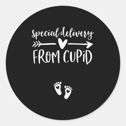 Womens Valentines Day Couples Pregnancy Announceme Ronde Sticker (Voorkant)