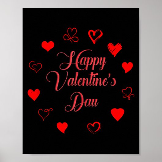 Womens Valentine's Day Love Heart Printed Casual G Poster (Voorkant)
