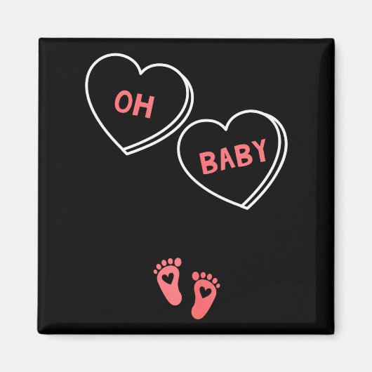 Womens Valentines Day Pregnancy Announcement Shirt Magneet (Voorkant)