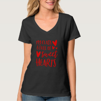 Womens Valentines Day Teacher Shirt My Class is Fu