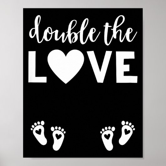 Womens Valentines Day Twin Pregnancy Announcemen V Poster (Voorkant)