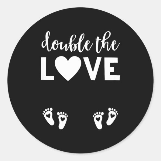 Womens Valentines Day Twin Pregnancy Announcemen V Ronde Sticker (Voorkant)