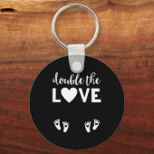 Womens Valentines Day Twin Pregnancy Announcemen V Sleutelhanger (Voorkant)