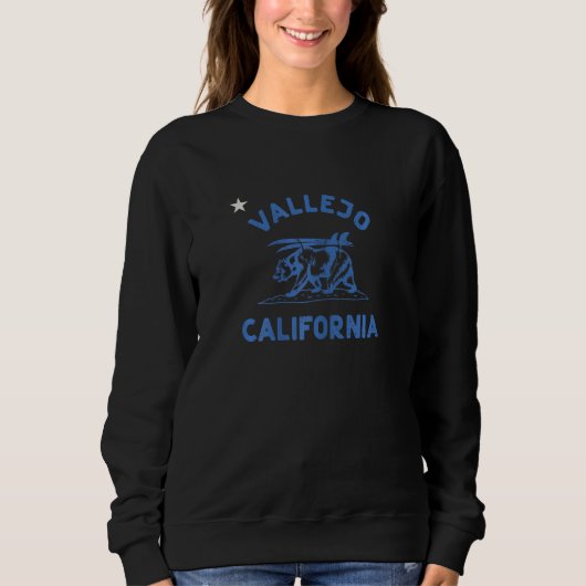 Womens Vallejo California Beach Flag Bear Surf Ca Trui (Voorkant)