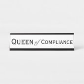 Womens van koningin Compliance Vrouw Compliance Of Bureau Naambordje (Voorkant)