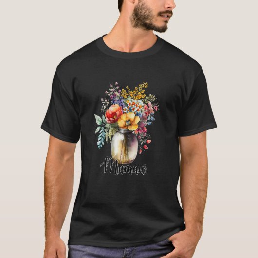 Womens Vase of Wildflowers Mamaw T-shirt (Voorkant)