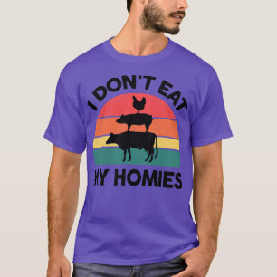 Womens Vegan I't Eat My Homies Animal Rights V T-shirt