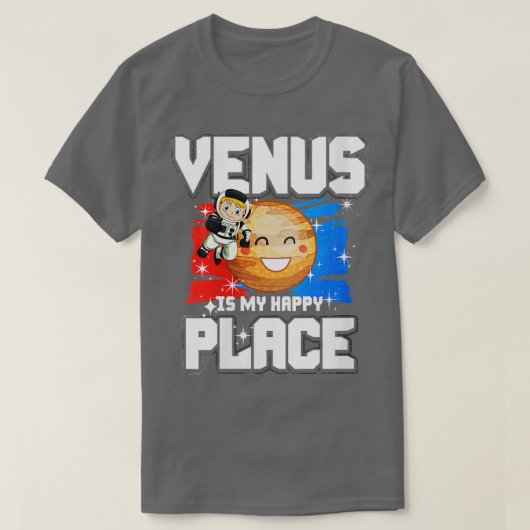 Womens Venus is mijn gelukkige plaats Veck T-shirt (Design voorkant)