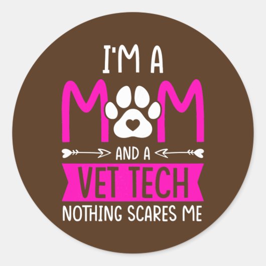 Womens Vet Tech Mam Veterinarian Vet Tech Ronde Sticker (Voorkant)