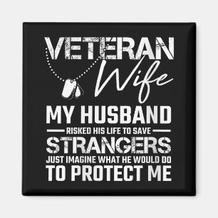 Womens Veteraan Leger van vrouwen Echtman Soldaat  Magneet