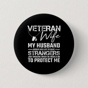 Womens Veteraan Leger van vrouwen Echtman Soldaat Ronde Button 5,7 Cm