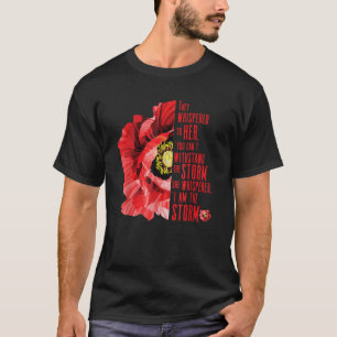 Womens Veterans Rode klaproos Ik ben het storm Ins T-shirt