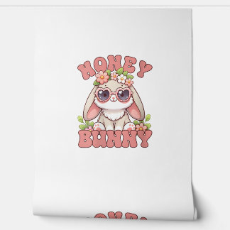 Womens Vintage Easter Honey Bunny Flowers Rabbit L Behang