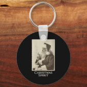 Womens Vintage Funny Smoking Santa Claus Christmas Sleutelhanger (Voorkant)