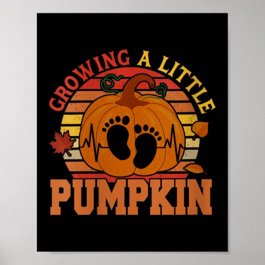 Womens Vintage Growing Little Thanksgiving Pumpkin Poster (Voorkant)