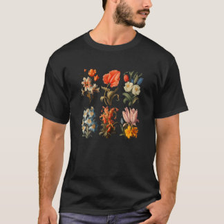 Womens Vintage Inspired Flower Botanical Chart Flo T-shirt