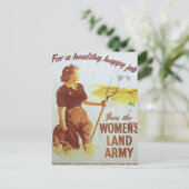 Womens vintage rekrutering poster leger briefkaart (Staand voorkant)