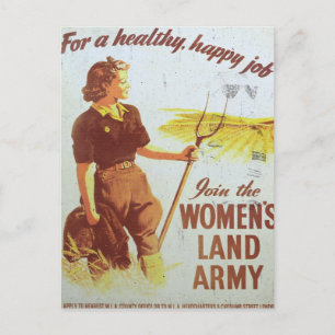 Womens vintage rekrutering poster leger briefkaart