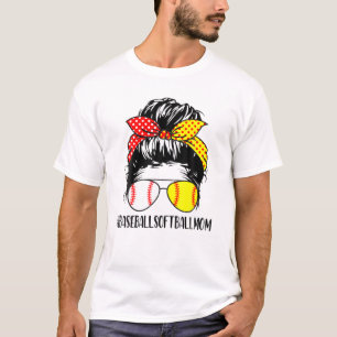 Womens vrouw Baseball Softball Love Mess Life Mess T-shirt