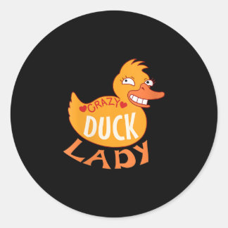 Womens vrouw Duck Lady Gift Ducking and Ducky Ronde Sticker