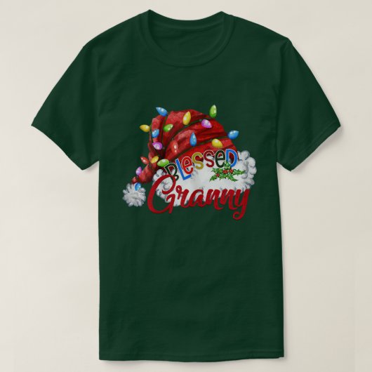 Womens vrouw met kornige kerstmis licht t-shirt (Design voorkant)