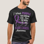 Womens Vulvar Cancer Ribbon iemand die wil werken T-shirt (Voorkant)