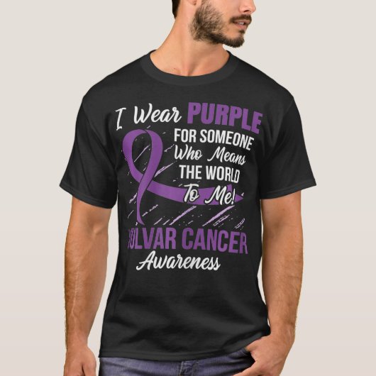 Womens Vulvar Cancer Ribbon iemand die wil werken T-shirt (Voorkant)
