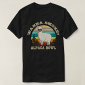 Womens Wanna Roke Alpaca Bowl Llama Weed Pot Retr T-shirt (Design voorkant)