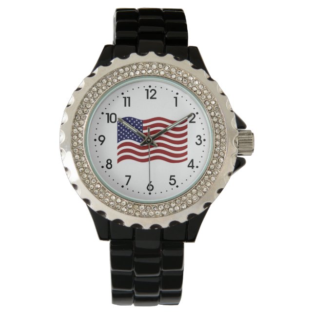 Women's Watch - Amerikaanse vlag Horloge (Voorkant)