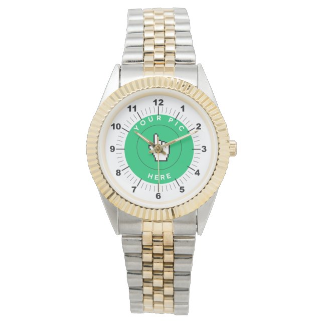 Women's Watch - Gepersonaliseerd - Two-Tone Armban Horloge (Voorkant)