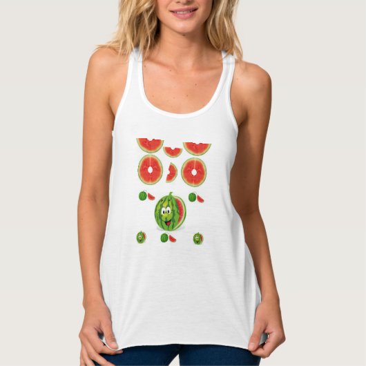Womens Watermeloen Tank Top shirt (Voorkant)