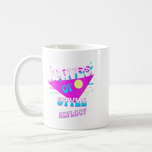 Womens Waves Of Style Reflect Retro Aesthetic Mood Koffiemok (Links)