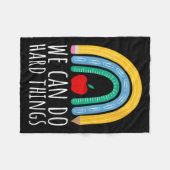 Womens We Can Do Hard Things Motivational Teacher  Fleece Deken (Voorkant (Horizontaal))