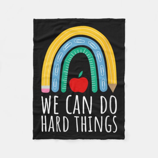 Womens We Can Do Hard Things Motivational Teacher  Fleece Deken (Voorkant)