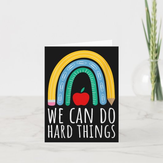 Womens We Can Do Hard Things Motivational Teacher  Kaart (Voorkant)