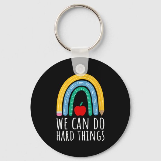 Womens We Can Do Hard Things Motivational Teacher  Sleutelhanger (Voorkant)