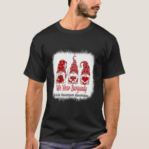 Womens We Draag Bourgondië Brain Aneurysm Awarenes T-shirt